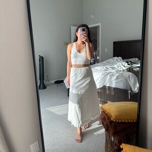 Princess Polly EMPRESS OF LOVE MAXI SKIRT WHITE